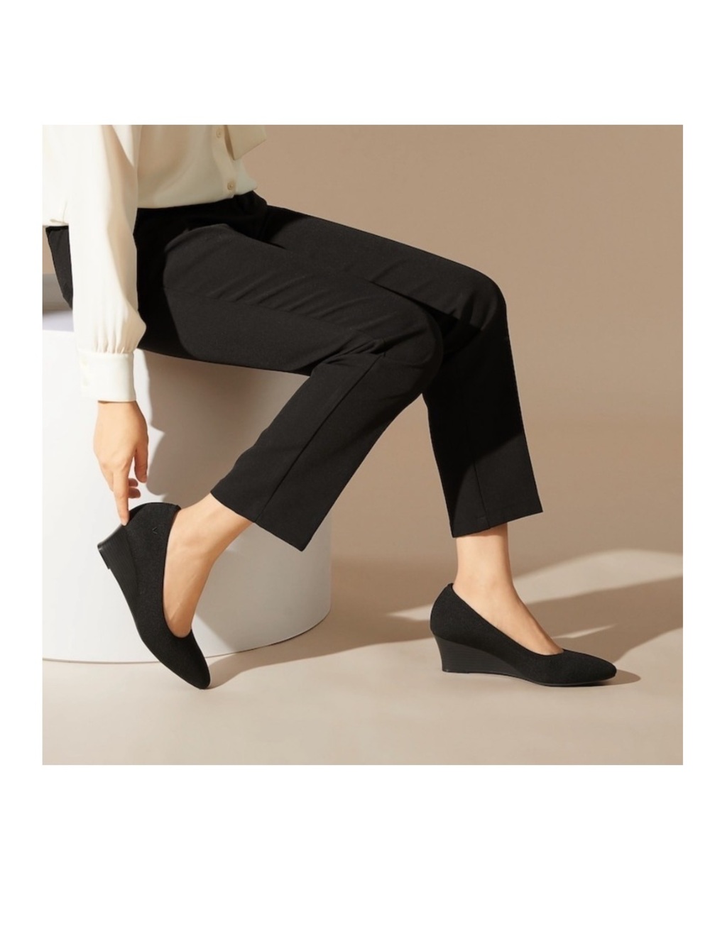 Classic Black Wedge Pumps - Women's Comfortable Dress Shoes